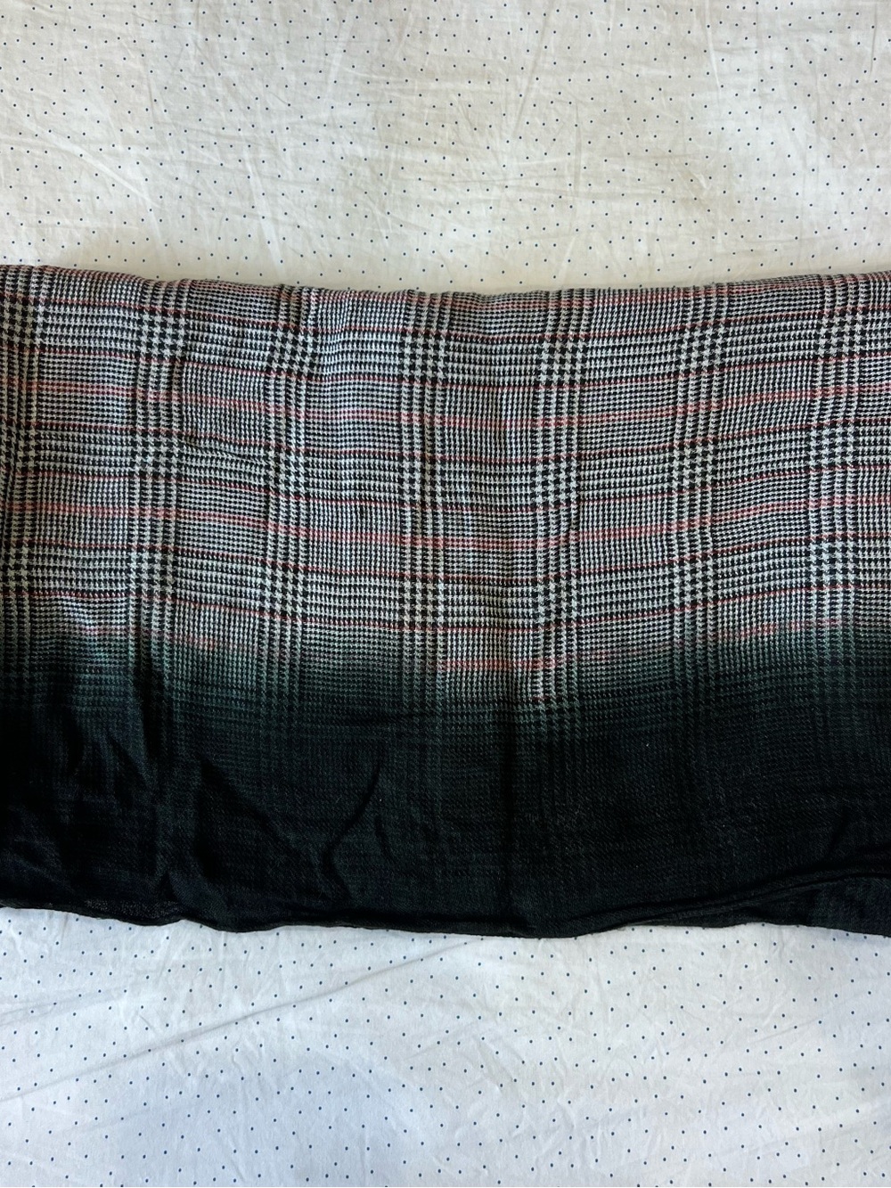 Plaid Ombre Infinity Scarf Wrap - Black and Gray